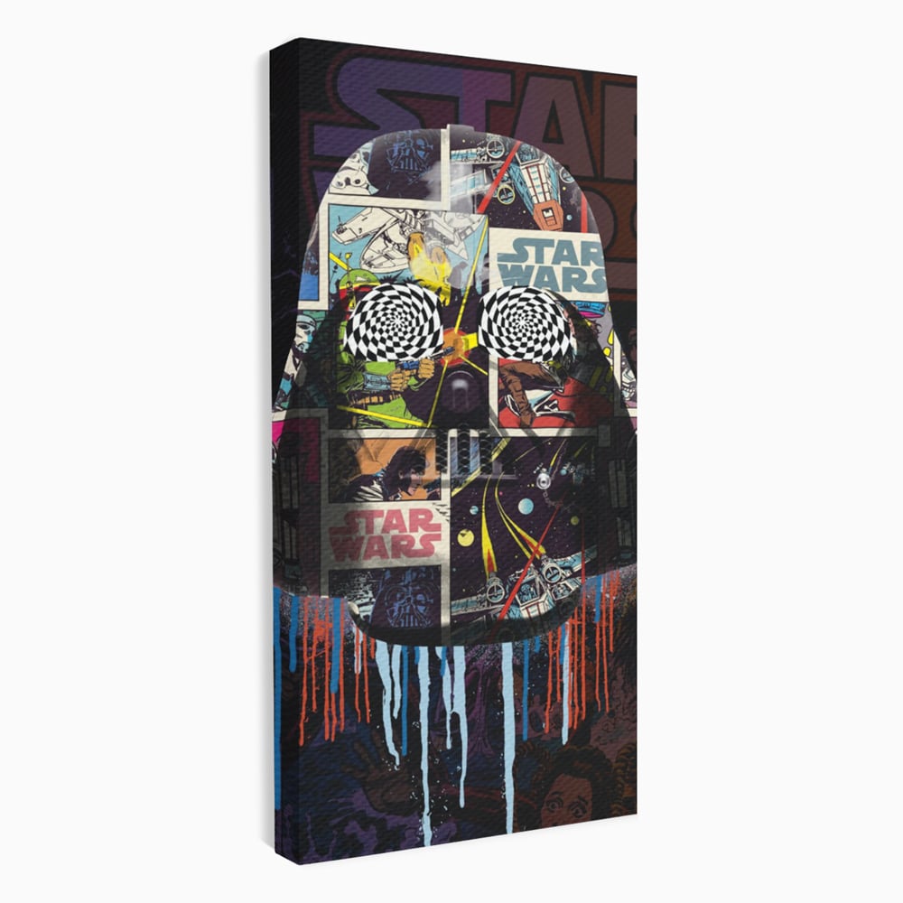 Tablou canvas cu tablou canvas cu darth vader din star wars, fara rama, pe sasiu de lemn